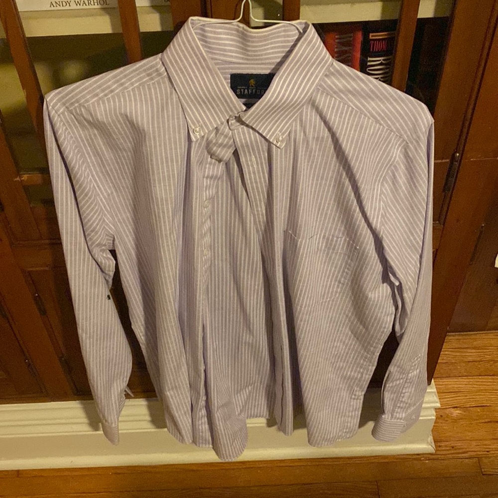 Striped Purple Stafford Dress Shirt